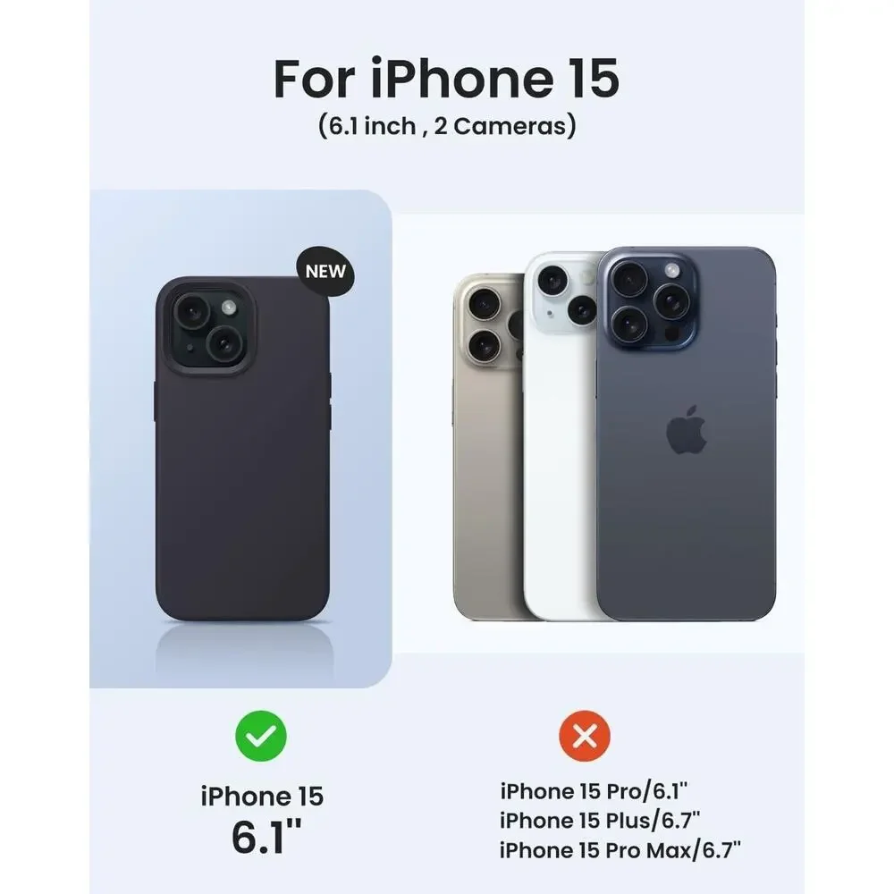 Designed for iPhone 15 Case,‎ Silicone Phone Case [Military Grade Drop Protec